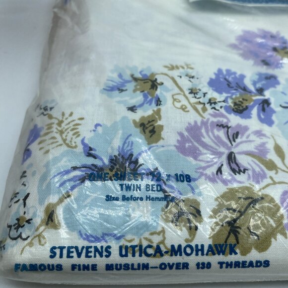 Stevens Utica Mohawk Twin Flat Sheet Queen Marie Pattern Floral Cotton USA Made - Picture 4 of 16